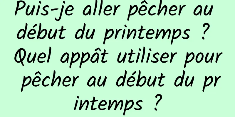 Puis-je aller pêcher au début du printemps ? Quel appât utiliser pour pêcher au début du printemps ?