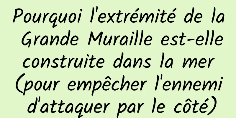 Pourquoi l'extrémité de la Grande Muraille est-elle construite dans la mer (pour empêcher l'ennemi d'attaquer par le côté)