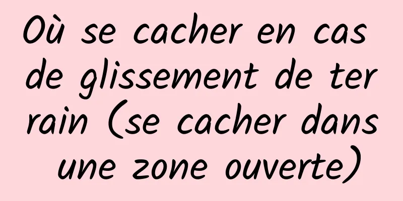 Où se cacher en cas de glissement de terrain (se cacher dans une zone ouverte)