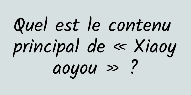 Quel est le contenu principal de « Xiaoyaoyou » ?