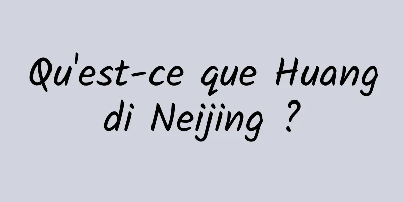 Qu'est-ce que Huangdi Neijing ?