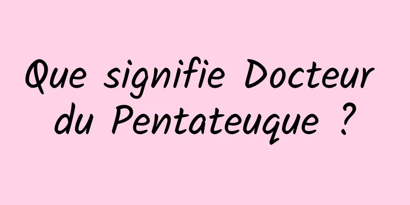 Que signifie Docteur du Pentateuque ?