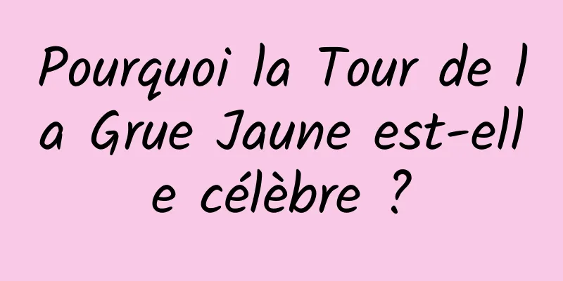 Pourquoi la Tour de la Grue Jaune est-elle célèbre ?