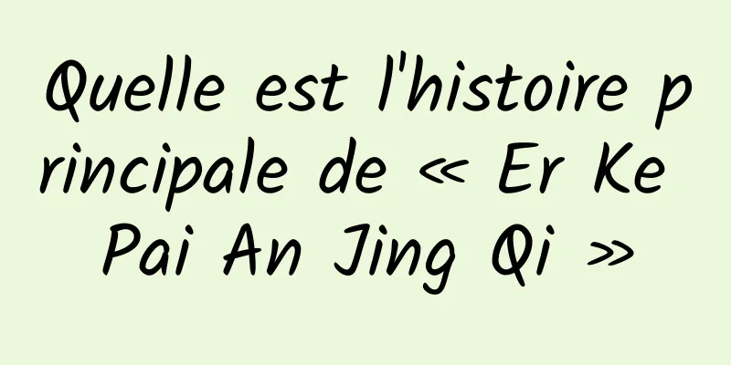Quelle est l'histoire principale de « Er Ke Pai An Jing Qi »