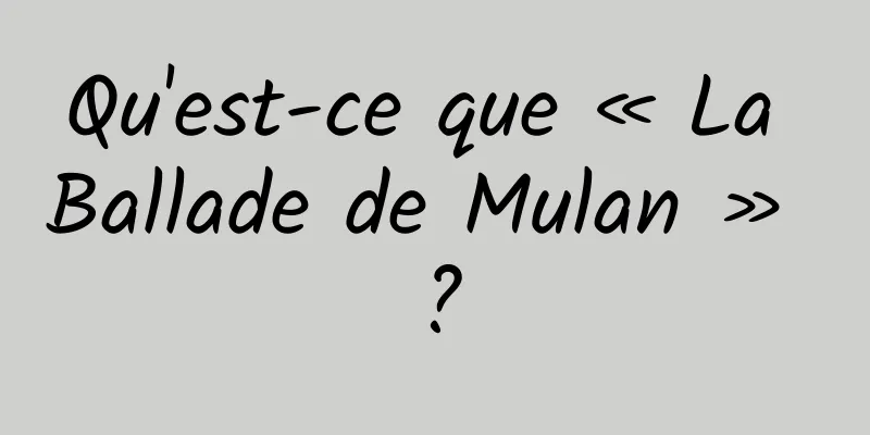 Qu'est-ce que « La Ballade de Mulan » ?