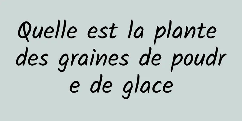 Quelle est la plante des graines de poudre de glace