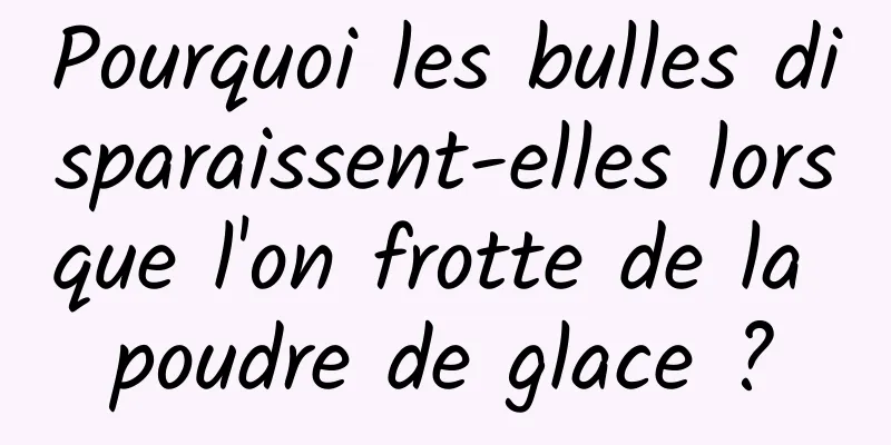 Pourquoi les bulles disparaissent-elles lorsque l'on frotte de la poudre de glace ?