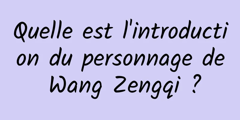 Quelle est l'introduction du personnage de Wang Zengqi ?