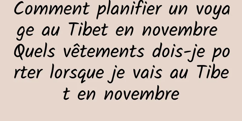 Comment planifier un voyage au Tibet en novembre Quels vêtements dois-je porter lorsque je vais au Tibet en novembre