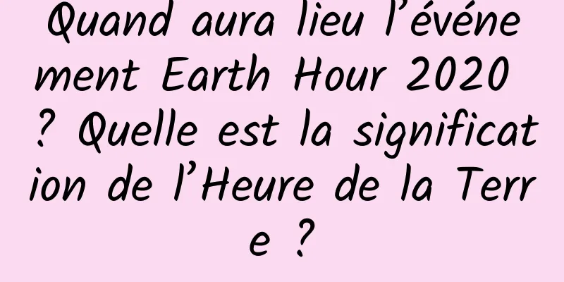 Quand aura lieu l’événement Earth Hour 2020 ? Quelle est la signification de l’Heure de la Terre ?