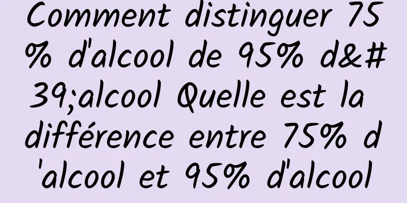 Comment distinguer 75% d'alcool de 95% d'alcool Quelle est la différence entre 75% d'alcool et 95% d'alcool