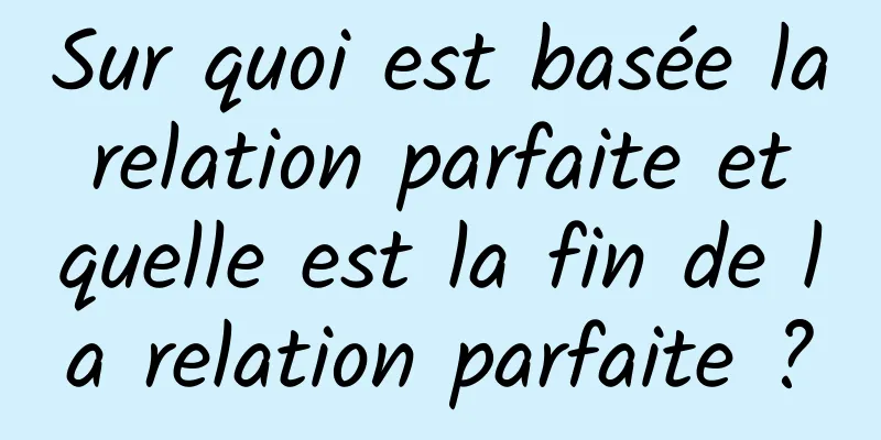 Sur quoi est basée la relation parfaite et quelle est la fin de la relation parfaite ?