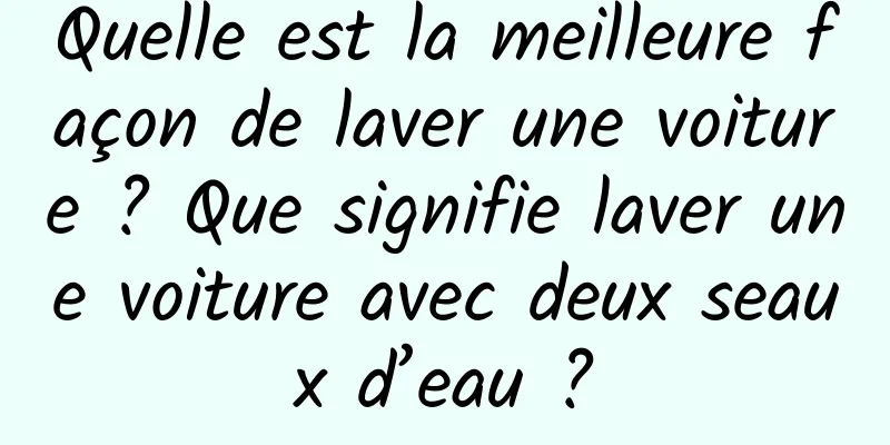 Quelle est la meilleure façon de laver une voiture ? Que signifie laver une voiture avec deux seaux d’eau ?