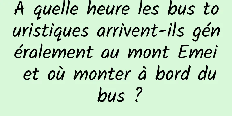 À quelle heure les bus touristiques arrivent-ils généralement au mont Emei et où monter à bord du bus ?
