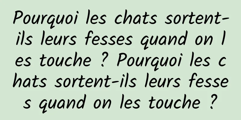 Pourquoi les chats sortent-ils leurs fesses quand on les touche ? Pourquoi les chats sortent-ils leurs fesses quand on les touche ?