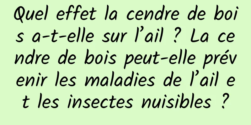 Quel effet la cendre de bois a-t-elle sur l’ail ? La cendre de bois peut-elle prévenir les maladies de l’ail et les insectes nuisibles ?