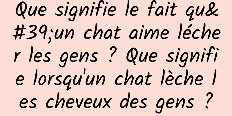 Que signifie le fait qu'un chat aime lécher les gens ? Que signifie lorsqu'un chat lèche les cheveux des gens ?