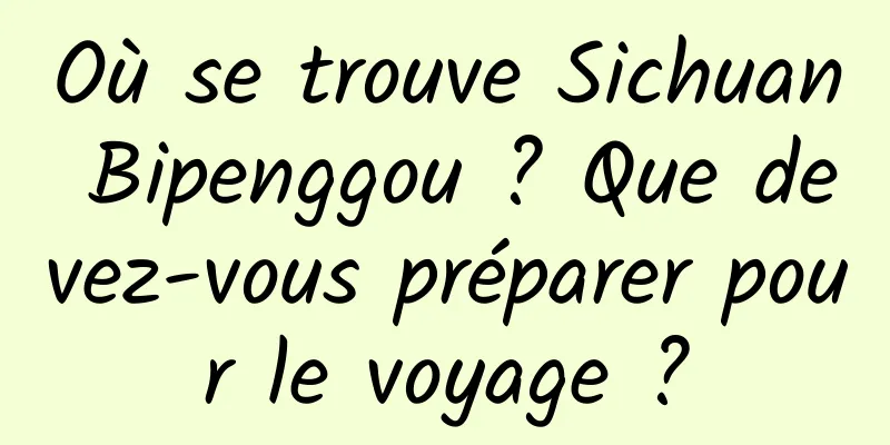 Où se trouve Sichuan Bipenggou ? Que devez-vous préparer pour le voyage ?