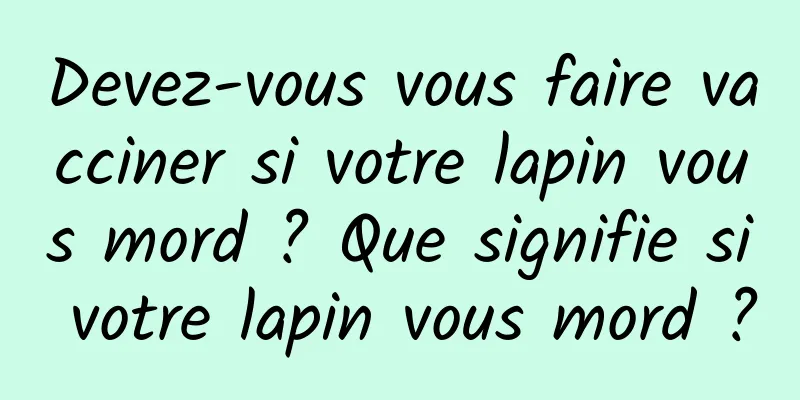 Devez-vous vous faire vacciner si votre lapin vous mord ? Que signifie si votre lapin vous mord ?