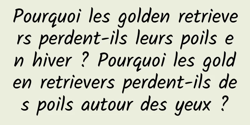 Pourquoi les golden retrievers perdent-ils leurs poils en hiver ? Pourquoi les golden retrievers perdent-ils des poils autour des yeux ?