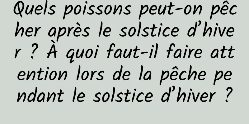 Quels poissons peut-on pêcher après le solstice d’hiver ? À quoi faut-il faire attention lors de la pêche pendant le solstice d’hiver ?