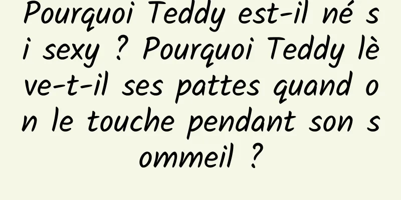 Pourquoi Teddy est-il né si sexy ? Pourquoi Teddy lève-t-il ses pattes quand on le touche pendant son sommeil ?