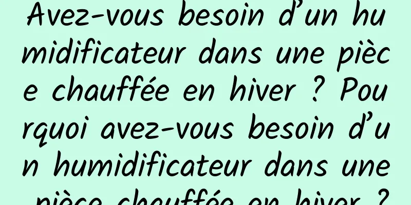Avez-vous besoin d’un humidificateur dans une pièce chauffée en hiver ? Pourquoi avez-vous besoin d’un humidificateur dans une pièce chauffée en hiver ?