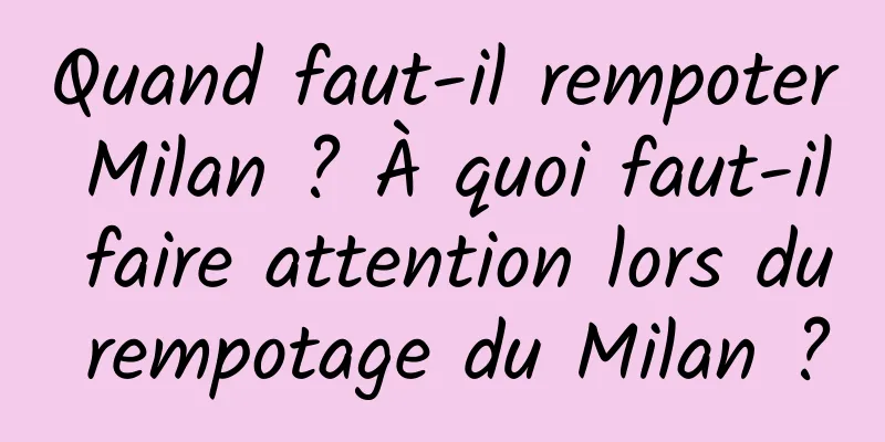 Quand faut-il rempoter Milan ? À quoi faut-il faire attention lors du rempotage du Milan ?
