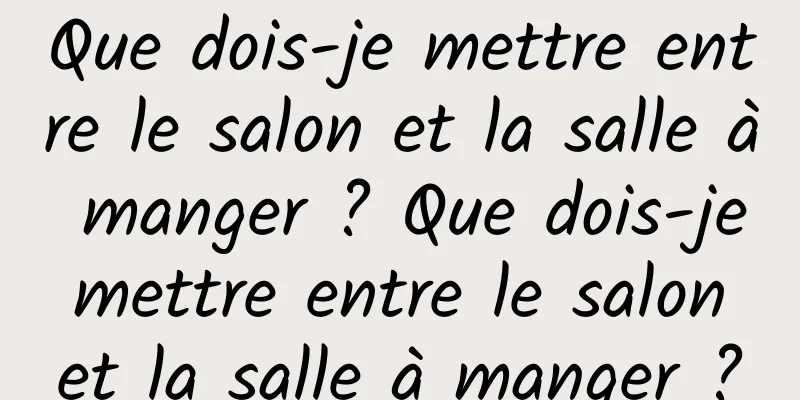 Que dois-je mettre entre le salon et la salle à manger ? Que dois-je mettre entre le salon et la salle à manger ?