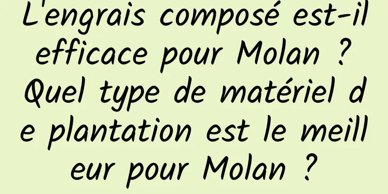 L'engrais composé est-il efficace pour Molan ? Quel type de matériel de plantation est le meilleur pour Molan ?
