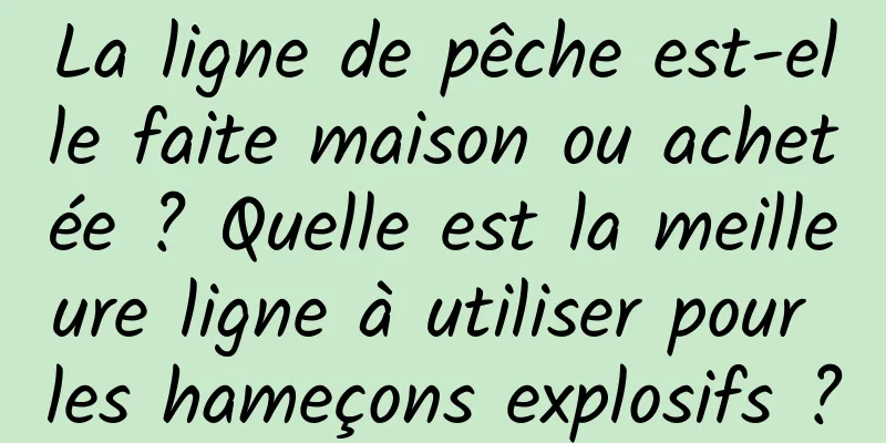 La ligne de pêche est-elle faite maison ou achetée ? Quelle est la meilleure ligne à utiliser pour les hameçons explosifs ?