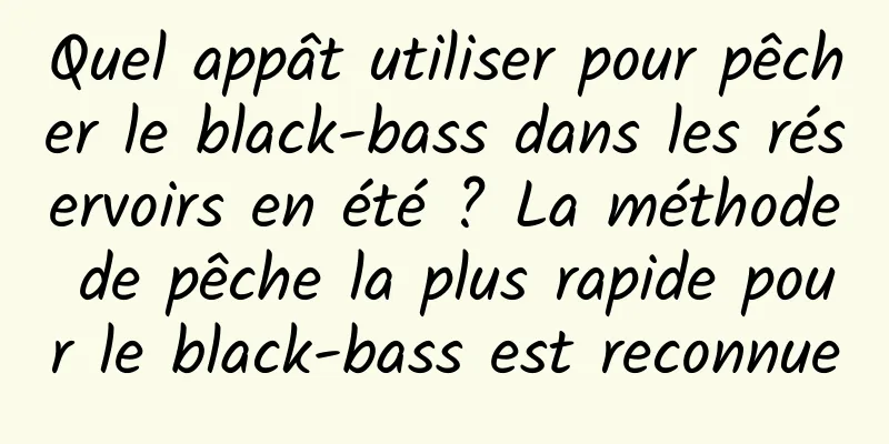 Quel appât utiliser pour pêcher le black-bass dans les réservoirs en été ? La méthode de pêche la plus rapide pour le black-bass est reconnue