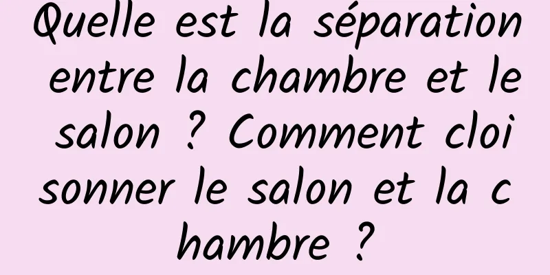 Quelle est la séparation entre la chambre et le salon ? Comment cloisonner le salon et la chambre ?