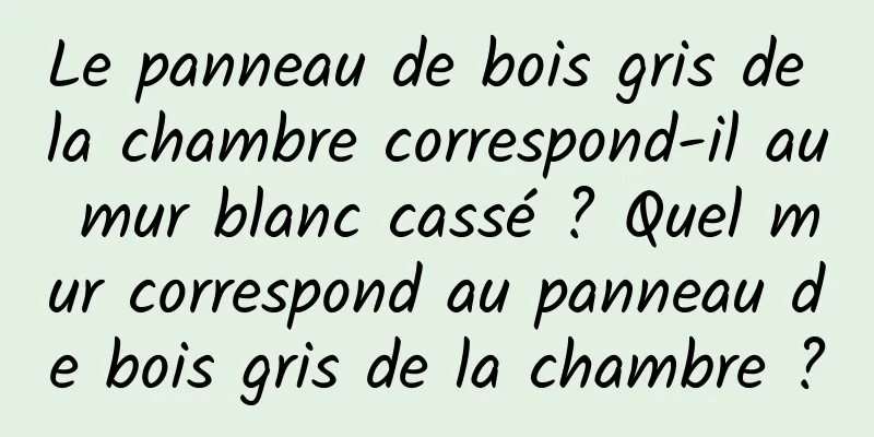 Le panneau de bois gris de la chambre correspond-il au mur blanc cassé ? Quel mur correspond au panneau de bois gris de la chambre ?