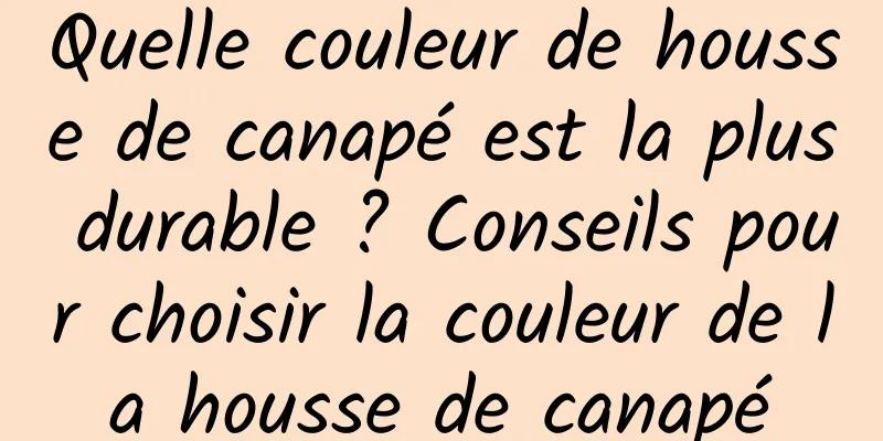 Quelle couleur de housse de canapé est la plus durable ? Conseils pour choisir la couleur de la housse de canapé