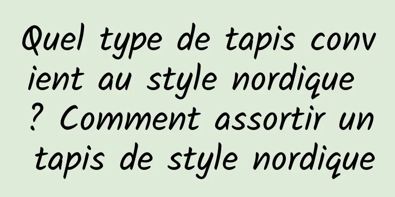 Quel type de tapis convient au style nordique ? Comment assortir un tapis de style nordique
