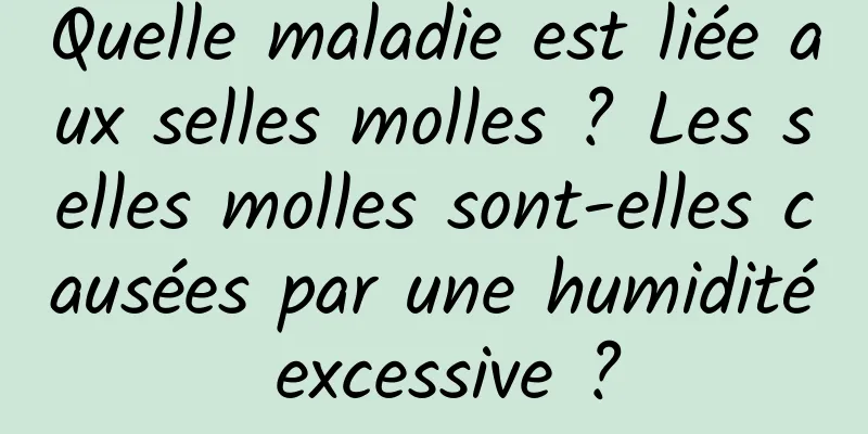 Quelle maladie est liée aux selles molles ? Les selles molles sont-elles causées par une humidité excessive ?