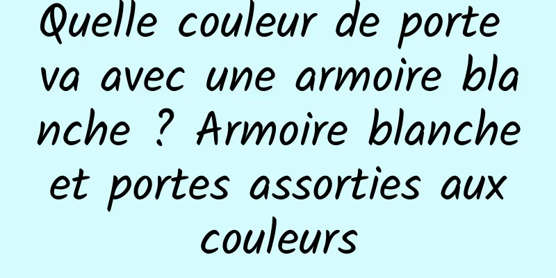 Quelle couleur de porte va avec une armoire blanche ? Armoire blanche et portes assorties aux couleurs