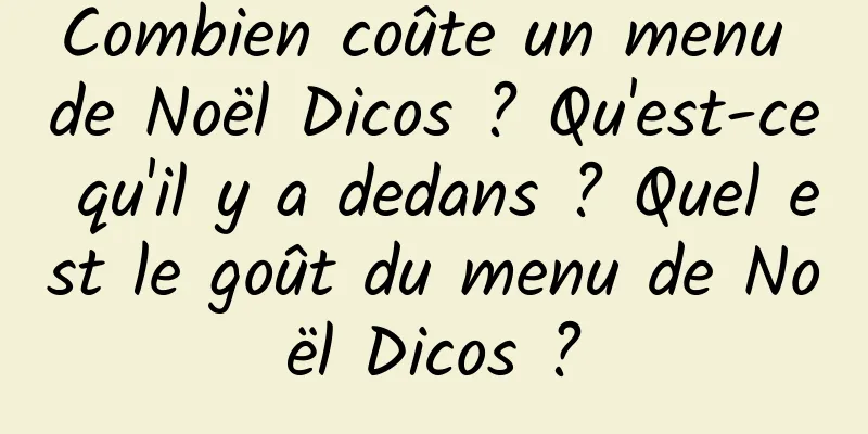 Combien coûte un menu de Noël Dicos ? Qu'est-ce qu'il y a dedans ? Quel est le goût du menu de Noël Dicos ?