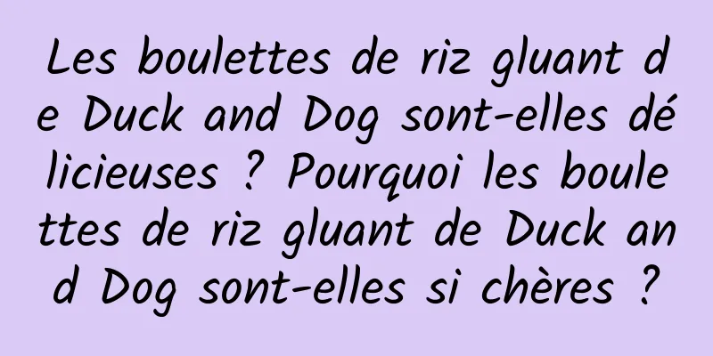 Les boulettes de riz gluant de Duck and Dog sont-elles délicieuses ? Pourquoi les boulettes de riz gluant de Duck and Dog sont-elles si chères ?