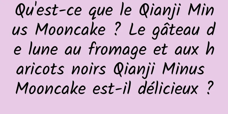 Qu'est-ce que le Qianji Minus Mooncake ? Le gâteau de lune au fromage et aux haricots noirs Qianji Minus Mooncake est-il délicieux ?