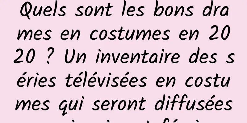 Quels sont les bons drames en costumes en 2020 ? Un inventaire des séries télévisées en costumes qui seront diffusées en janvier et février