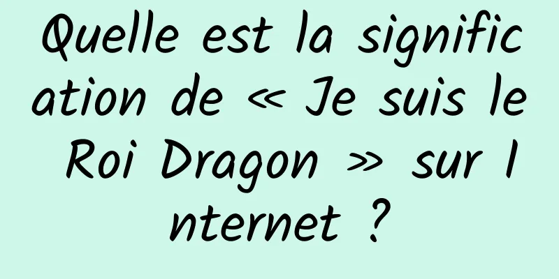 Quelle est la signification de « Je suis le Roi Dragon » sur Internet ?
