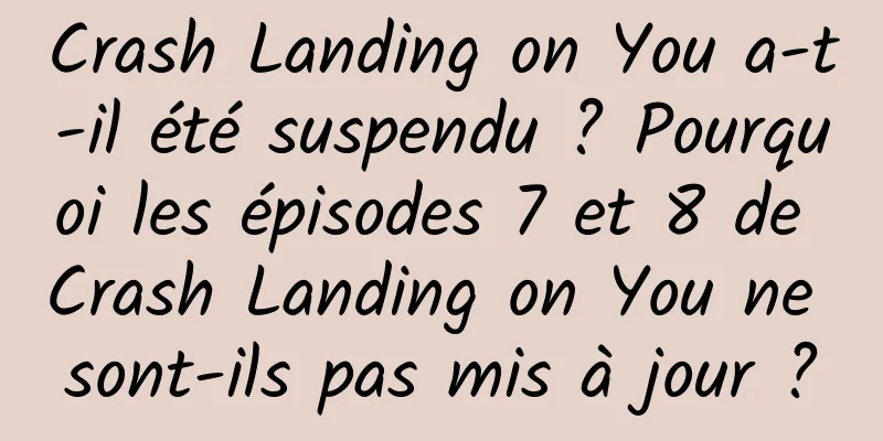 Crash Landing on You a-t-il été suspendu ? Pourquoi les épisodes 7 et 8 de Crash Landing on You ne sont-ils pas mis à jour ?