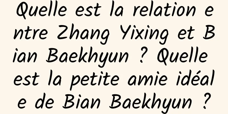 Quelle est la relation entre Zhang Yixing et Bian Baekhyun ? Quelle est la petite amie idéale de Bian Baekhyun ?