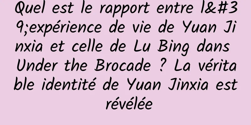 Quel est le rapport entre l'expérience de vie de Yuan Jinxia et celle de Lu Bing dans Under the Brocade ? La véritable identité de Yuan Jinxia est révélée