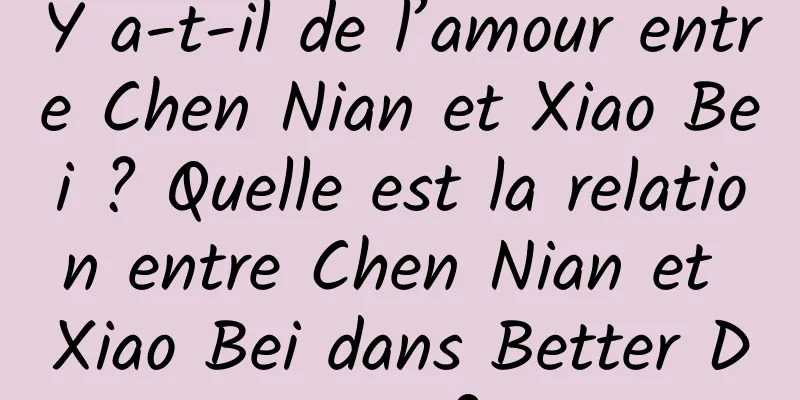 Y a-t-il de l’amour entre Chen Nian et Xiao Bei ? Quelle est la relation entre Chen Nian et Xiao Bei dans Better Days ?