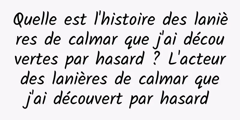 Quelle est l'histoire des lanières de calmar que j'ai découvertes par hasard ? L'acteur des lanières de calmar que j'ai découvert par hasard
