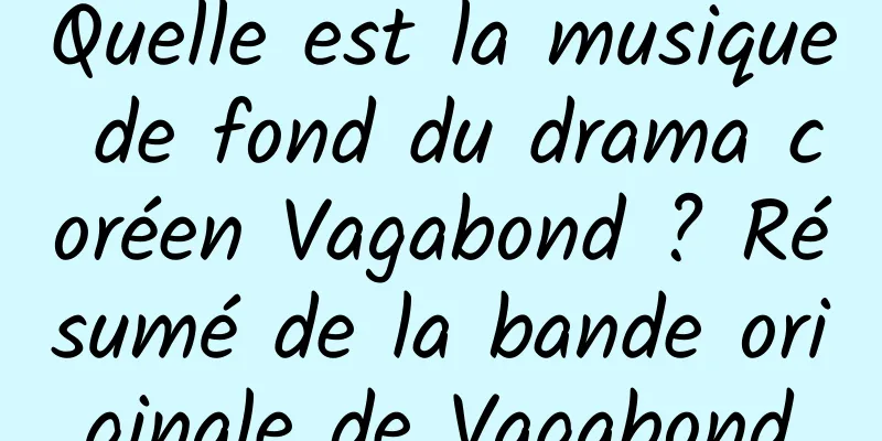 Quelle est la musique de fond du drama coréen Vagabond ? Résumé de la bande originale de Vagabond