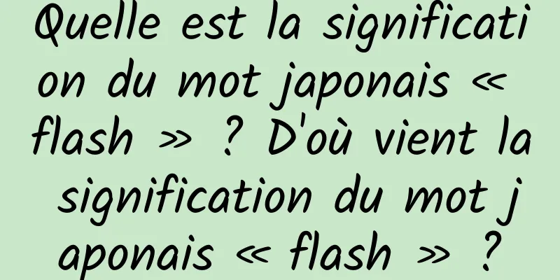 Quelle est la signification du mot japonais « flash » ? D'où vient la signification du mot japonais « flash » ?